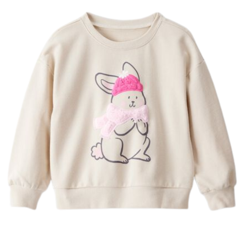 Abrigo afelpado con diseño de conejita para bebita