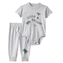 Conjunto de 2 piezas con mameluco y pantalón para bebé