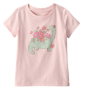 Conjunto  de manga corta con dinosaurio floral para niña