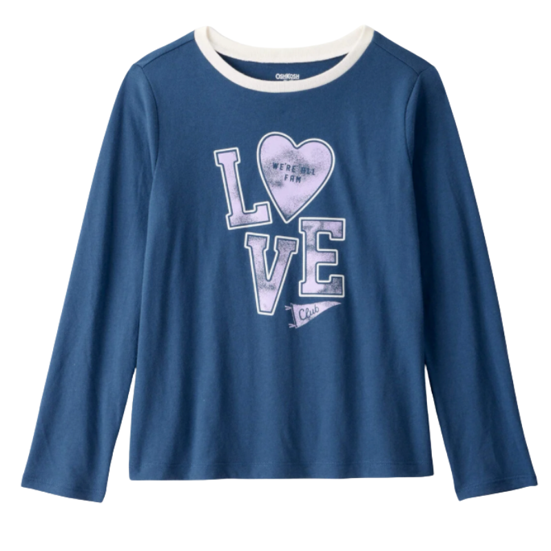 Blusa de manga larga LOVE para niña