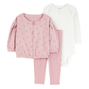 Conjunto de 3 piezas floral con jacket para bebita