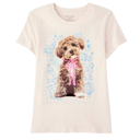Camiseta con perrito y lazo para niña