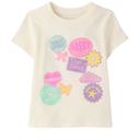 Blusa marfil con estampado divertido para niña