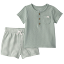 Conjunto de camiseta y short a cuadros para bebito
