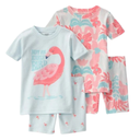 Set de 4 piezas de pijamas con flamingos para niña