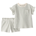 Conjunto de blusa y short de algodón orgánico para niña