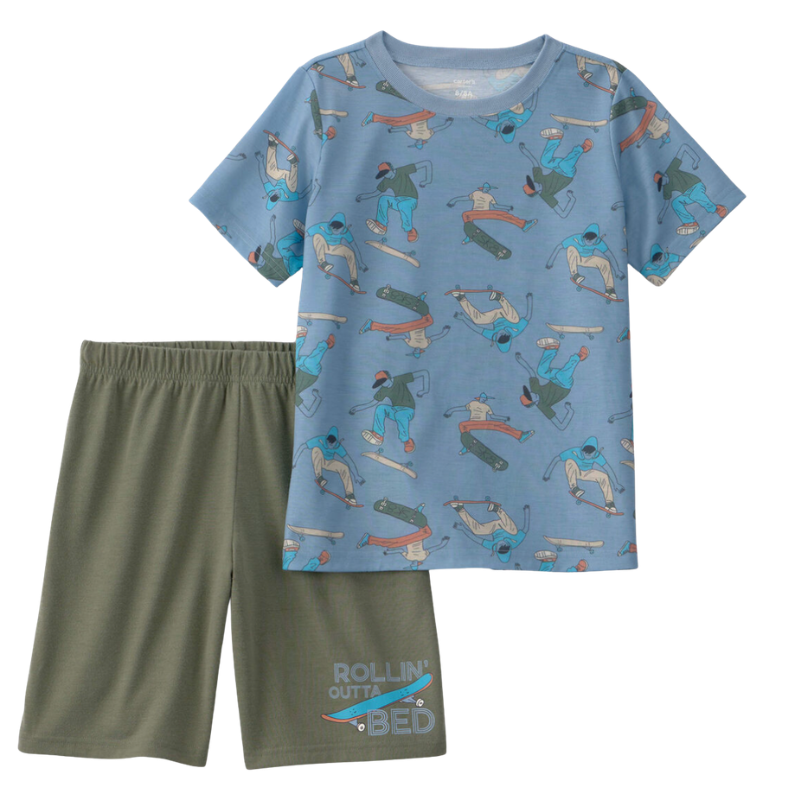 Pijama de 2 piezas de patinetas para niño