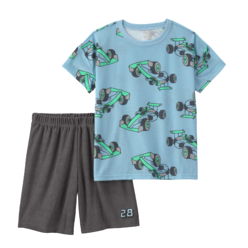 Pijama 2 piezas de carros con short para niño