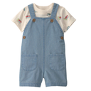 Conjunto 2 piezas con camiseta y overall corto para bebito