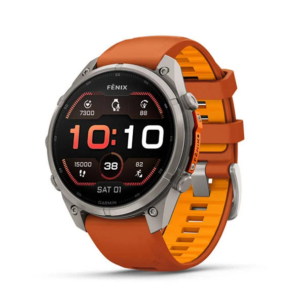 SmartWatch Garmin Fenix 9 Pro 47mm Titanium with Autumn Orange/Spark Orange Silicone Band 010-04336-05