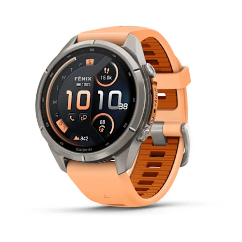 SmartWatch Garmin Fenix 9 Pro inReach 43mm Titanium with Shell Pink/Autumn Orange Silicone Band 010-04335-00
