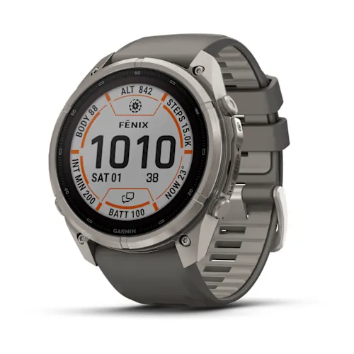 SmartWatch Garmin Fenix 9 Pro Solar inReach 51mm Titanium with Pebble Gray/Silver Gray Silicone Band 010-04339-00