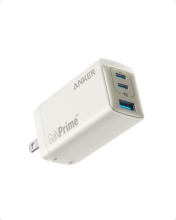 Cargador de pared Anker GaN Prime 65W, 3 puertos USB, Dorado