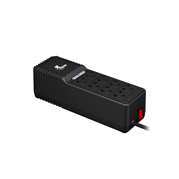 Regulador Automático de Voltaje XTech 1000VA/500W/110V-120V/8 SALIDAS XTR-1002