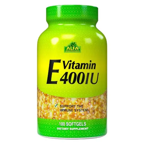 Suplemento Nutricional Alfa Vitamins Vitamin E 400IU 100 Cápsulas Blandas 41-A