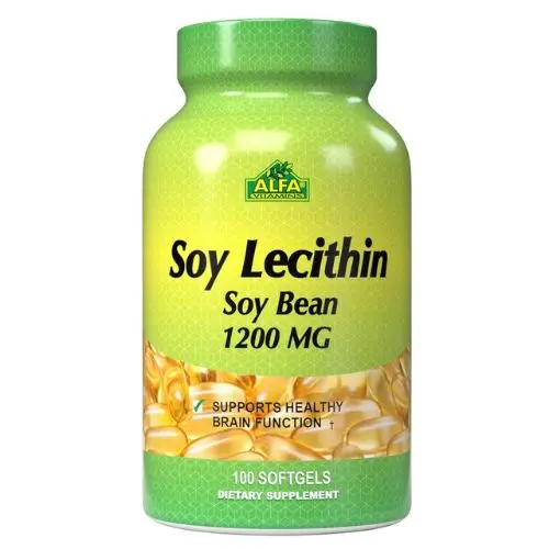 Suplemento Nutricional Alfa Vitamins Soya Lecithin/Soy Bean 1200mg 100 Cápsulas Blandas 109-A