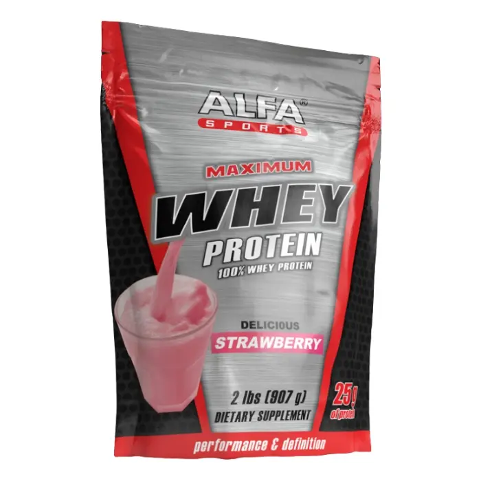 Suplemento Deportivo Alfa Sports Maximum Whey Protein Fresa 907g 12SN-A