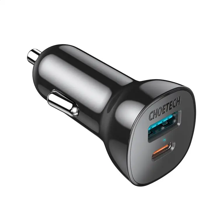 Adaptador de Corriente para Carro Choetech 38W USB-A/USB-C TC0005