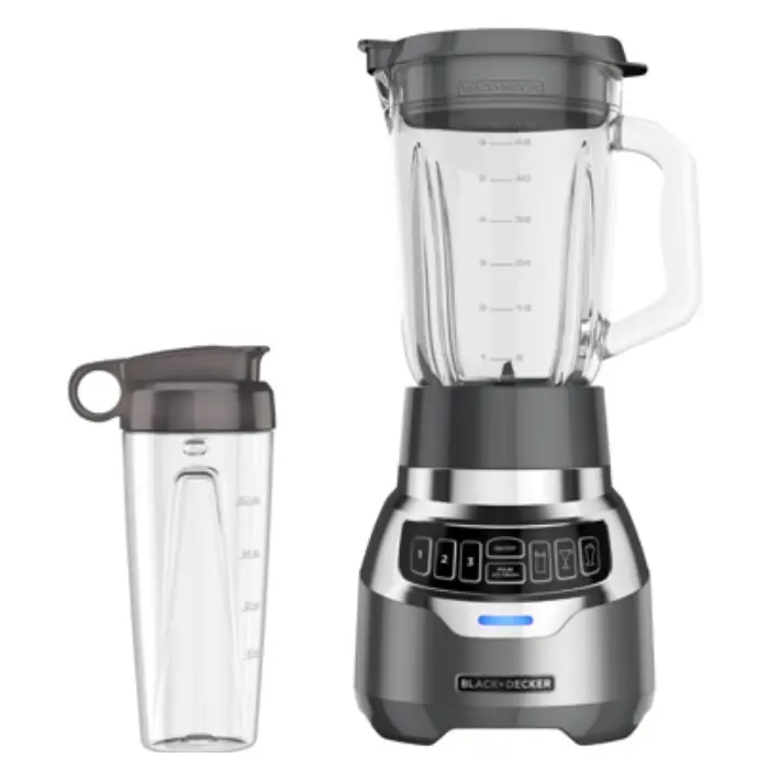 Licuadora Black & Decker PowerCrush Digital + Vaso Plateada BL1300DG-PLA