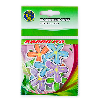 Calcomanía Barrilito de Madera Flores 10 piezas ws005
