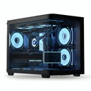 CASE RGB AEROCOOL P300C TORRE PEQUEÑA VIDRIO TEMPLADO 2 ABANICOS LATERALES Y 1 ABANICO TRASERO P300C-G-BK-V1