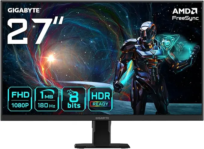MONITOR GAMING GIGABYTE GS27FA US 27" PLANO 1920 x 1080 180HZ NON-GLAREHDMI DP Y EARPHONE JACK