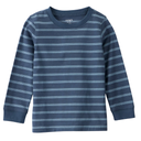 Camiseta manga larga a rayas azul para niño