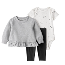 Conjunto 3 piezas bebé niña suavecito con lazo 🤍