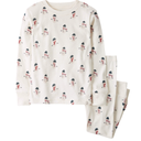 Pijama de 2 piezas de algodón orgánico con estampado de muñecos de nieve para niño o niña