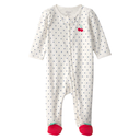 Pijama 1 pieza con estampado de lunares y cerezas para bebita