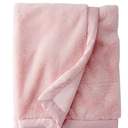 Cobija afelpada para bebé con borde satinado rosado