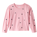 Blusa rosada de manga larga con estampado para niña