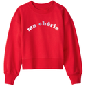 Blusa tipo suéter roja “Ma Chérie” para niña