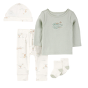 Conjunto de 4 piezas con camiseta de cocodrilo, pantalón, gorrito y medias para bebito