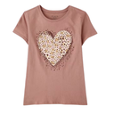 Blusa rosada con corazón animal print para niña
