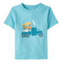 Camiseta celeste con camiones para niño