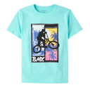 Camiseta menta con bicicleta para niño