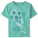 Camiseta verde con diseño de fútbol para niño