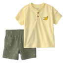 Conjunto 2 piezas camiseta de bananos y short verde