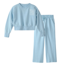 Conjunto de 2 piezas con sudadera corta y pantalón para niña