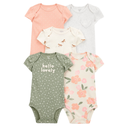 Set de 5 Bodys para Bebita – Flores y Caballitos 🌸