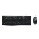 Kit Teclado y Mouse Logitech MK200 Media Corded Alámbricos USB-A Negros 920-002716